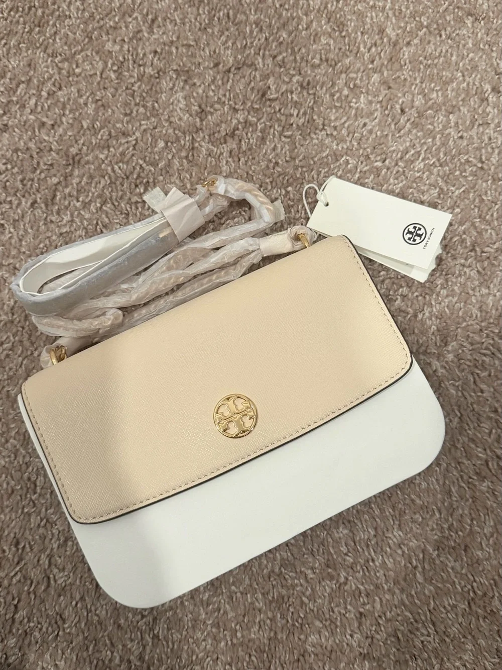 Tory Burch  Two-Tone Saffiano Crossbody